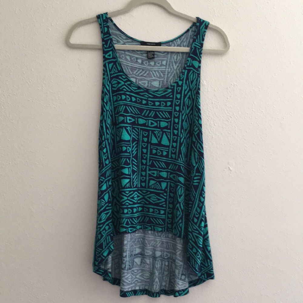 Geometric High Low Tank Top